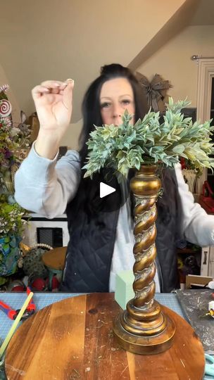 42K views · 278 reactions | CANDLESTICK ARRANGEMENT | Candlestick Arrangement ❤️🤍❤️ A CHRISTMAS FAVORITE ❤️🤍❤️ #0nawhimm #fypviralシ #fypシviral #foryoupage #diychristmasdecor #diyideas  #diyhomedecor  #diy... | By On A Whimm Wreaths and Decor by Dona | Facebook Candle Stick Floral Arrangement, Candle Arrangements Living Room, Candle Stick Decor Ideas, Repurposed Candle Sticks, Candelabra Decor, Dollar Store Candlesticks, Candlestick Arrangements, Candlestick Centerpiece, Candle Sticks