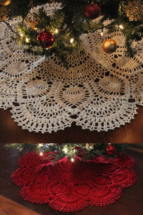 Crochet tree skirt