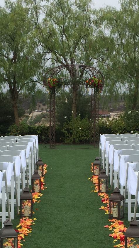 Sensational Fall Wedding Arch Ideas Fall Wedding Aisles, Fall Aisle Decorations Wedding Outdoor Ceremony, Lanterns Down The Aisle Wedding, Fall Wedding Lanterns, Fall Wedding Outdoor Ceremony, Fall Isle Decorations Wedding, Fall Wedding Aisle Decorations, Fall Wedding Aisle, Bridal Aisle