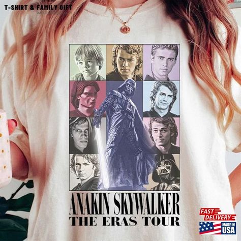 Anakin Skywalker Eras Tour Shirt Star Wars Fan Gift Merch Unisex T-Shirt Check more at https://tshirtfamilygift.com/product/anakin-skywalker-eras-tour-shirt-star-wars-fan-gift-merch-unisex-t-shirt/ Star Wars Shirt Ideas, Star Wars Merch, Funny Laptop Stickers, Eras Tour Shirt, Star Wars Shirt, Star Wars Anakin, Star Wars T Shirt, Star Wars Love, Star Wars Tshirt