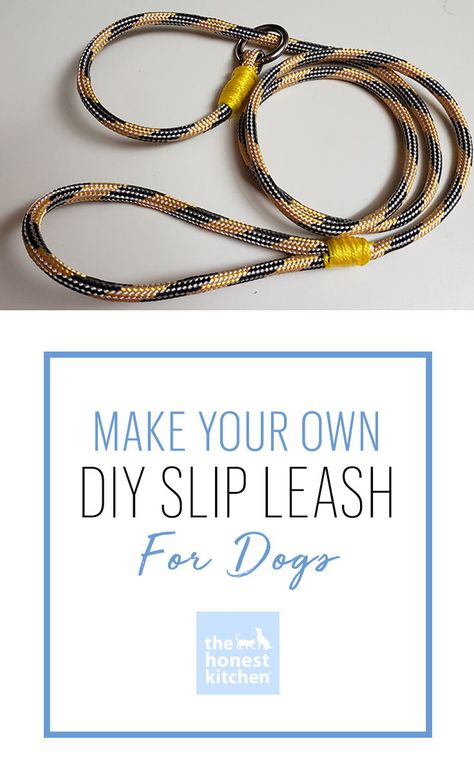 Instead of a collar and leash, you can use a slip leash to just slip around your dog's neck. They're perfect for emergencies and easy to make yourself. Rope Dog Harness Diy, Diy Slip Lead Dog Leash, Slip Leads For Dogs, Diy Dog Leash, Dog Leash Diy, Slip Leash, Leash For Dogs, Handmade Dog Leash, Kids Market