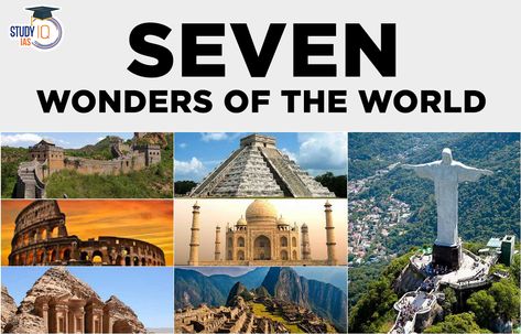 Seven Wonders of the World Names, List, Details 2023 World Tattoo Sleeve, Wonders Of The World Tattoo, World Names, The World Tattoo, 2023 List, Petra In Jordan, 7 Natural Wonders, 7 Wonders Of The World, New Seven Wonders