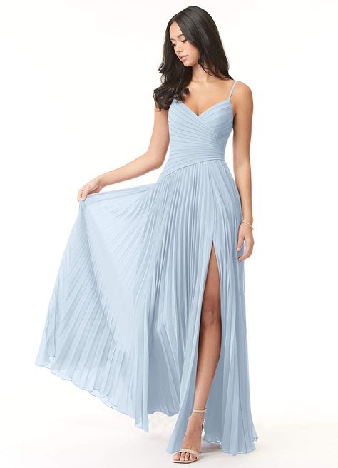 Azazie Vini Mist Bridesmaid Dresses | Azazie Light Blue Bridesmaid, Lavender Bridesmaid Dresses, Bridesmaid Dresses Azazie, Purple Bridesmaids, Blue Bridesmaid Dress, Chiffon Bridesmaid Dresses, Azazie Bridesmaid Dresses, Beach Bridal, Cute Prom Dresses