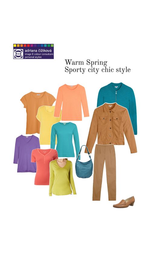 Warm Spring Outfit Ideas, True Spring Outfits, Warm Spring Color Palette, Bright Winter Outfits, Warm Spring Outfits, True Spring Colors, Warm Fall Outfits, True Spring, Spring Palette