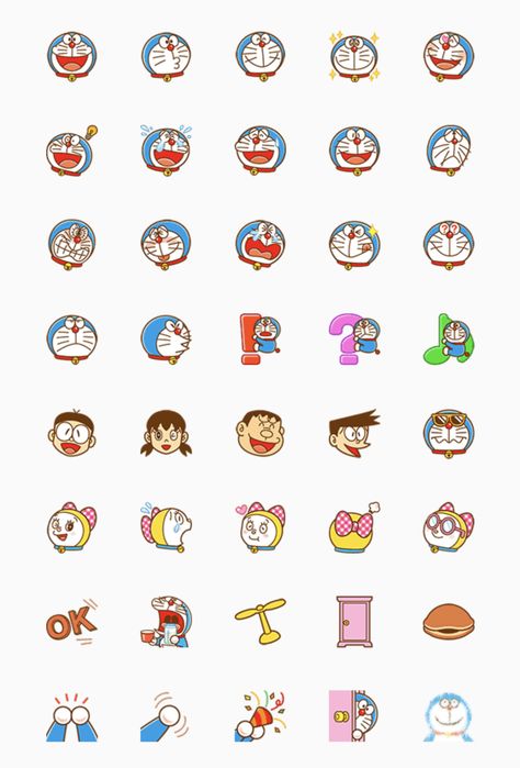 Doraemon Emoji Set Family Tattoos Ideas, Family Tattoo Ideas, Line Emoji, Emoji Set, Disney Emoji, Doodle Art Journals, Family Tattoo, Cute Laptop Stickers, Drawing Journal