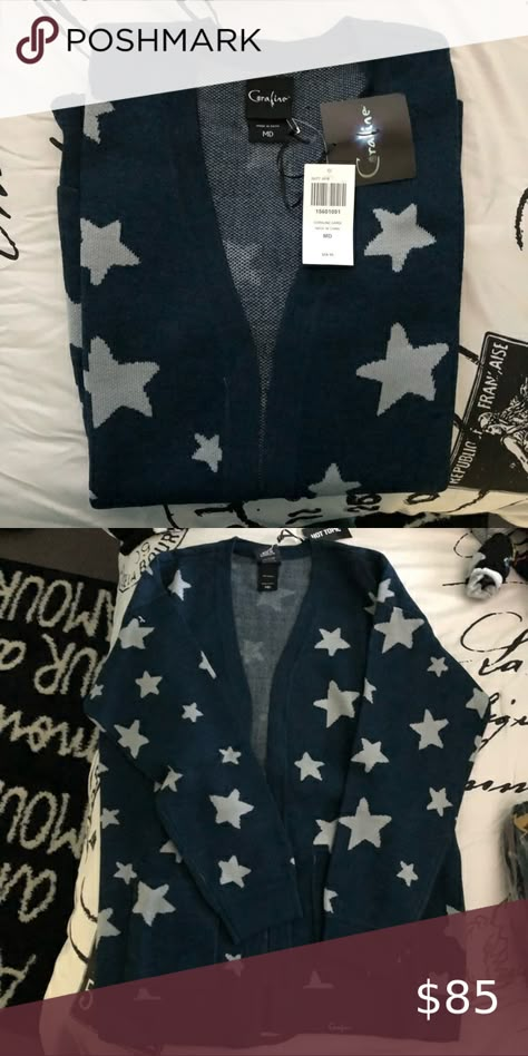 NWT Coraline Cardigan Coraline Hot Topic, Coraline Jacket, Coraline Closet, Coraline Outfit Ideas, Coraline Outfit Aesthetic, Coraline Aesthetic Outfit, Coraline Star Sweater, Coraline Clothes, Coraline Sweater