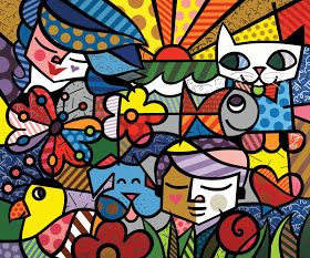 AVEXOM: OBRA DE BRITTO Romero Britto Art, Britto Art, Arte Zombie, Paper Architecture, Zombie Art, Jasper Johns, Pop Art Comic, Graffiti Painting, Art Pop