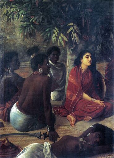 Sita Devi, Ravivarma Paintings, Ravi Varma, Raja Ravi Varma, Lord Ram, Indian Illustration, Indian Art Gallery, Hinduism Art, Indian Painting