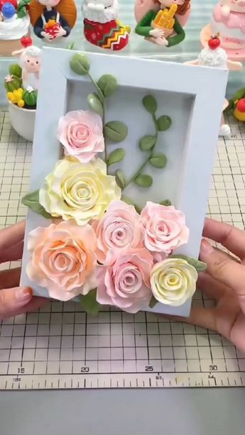 DIY Flowers With Clay🤩🌸 Fondant Flower Tutorial, Flowers Wall Decor, Handmade Flowers Paper, Paper Flowers Craft, Fondant Figures, Clay Wall, Diy Crafts Paper Flowers, Fabric Flowers Diy, Paper Flower Tutorial