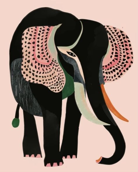 Abstract Elephant Art, Elephant Abstract, Elephant Poster, Elephant Pictures, Elephant Illustration, Animal Illustrations, Endangered Animals, Framed Abstract, Elephant Art