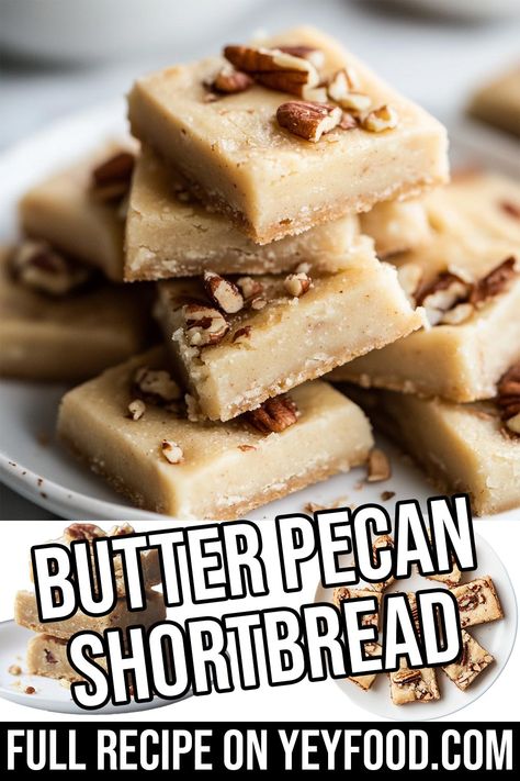 Butter Pecan Shortbread - Yeyfood.com: Recipes, cooking tips, and kitchen hacks for home cooks of all levels Butter Pecan Blondies, Butter Pecan Shortbread, Pecan Shortbread Bars, Traditional Shortbread Recipe, Butter Shortbread Cookies, Hacks For Home, Pecan Shortbread Cookies, Pecan Shortbread, Shortbread Recipe