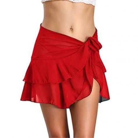 7c4ede33a62160a19586f6e26eaefacfdesc45211652ri Chiffon Beach Cover Up, Mini Skirt Summer, Chiffon Cover Up, Short Pollera, Gauze Skirts, Mini Wrap, Coverup Skirt, Beach Skirt, Dance Skirt