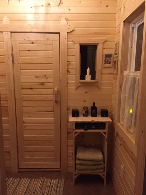 Sauna Changing Room, Changing Room Ideas, Sauna Bathroom Design, Building A Sauna, Wood Sauna, Home Spa Room, Sauna Diy, Ship Lap, Backyard Plan