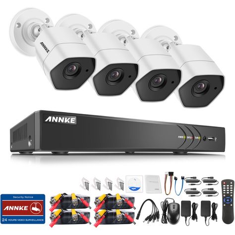 Kit caméra de surveillance filaire 4CH 5 en 1 DVR 3MP enregistreur + 4 caméra HD 3MP Extérieur vision nocture 20m – avec 4 caméra bullet sans disque Sand Gifts, Cctv Security Systems, Pet Ducks, Security Cam, Security Alarm, Homewares Shop, Surveillance System, Surveillance Cameras, Surveillance Camera