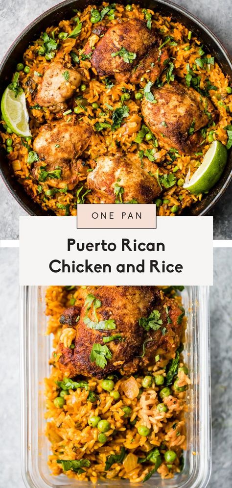 Puerto Rican Chicken And Rice, Rice Ideas, Puerto Rican Chicken, Rice Fried, Honey Baked, Garlic Spinach, Savory Rice, Baked Rice, Spinach Soup