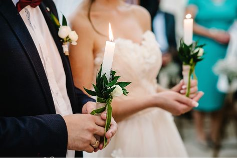 How to Perform a Unity Candle Ceremony (for Wedding Officiants) | AMM Blog Orthodox Wedding Candles, Wedding Ceremony Unity Candle, Ceremony Outline, Candle Ceremony, Candle Lighting Ceremony, Unity Candle Ceremony, Wedding Ceremony Script, Ceremony Candles, Pagan Wedding