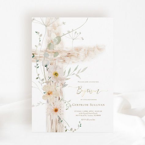 $2.87 | watercolor meadow flowers Holy Cross Baptism #watercolor, greenery, baptism, catholic, floral flowers meadow wildflowers, watercolor delicate, holy cross christian Watercolor Meadow, Wildflowers Watercolor, Flowers Meadow, Baptism Invitations Girl, Christening Decorations, Religious Photography, Christening Ideas, Baptism Decorations, Religious Crafts