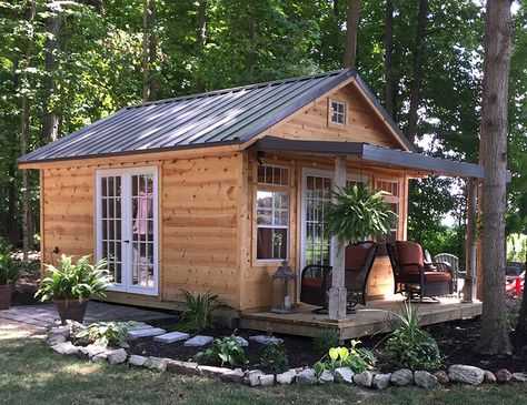 Garden Shed with Porch · Recreation Unlimited Garden Shed With Porch, Design Case Mici, Shed With Porch, Wooden Cabin, Diy Shed Plans, Shed Plan, Backyard Sheds, Backyard Shed, Porch Garden