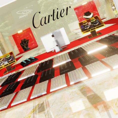 Sims 4 Cartier, Store Cc Sims 4, Sims 4 Cc Store Items, Sims 4 Free Mods, Cartier Store, Blender Scenes, Burberry Store, Blender Scene, Dior Store