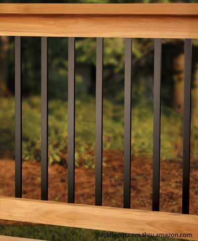 Unique Balusters, Aluminum Porch Railing, Deck Rails, Front Porch Deck, Aluminum Railing Deck, Front Porch Railings, Deck Balusters, Deck Railing Ideas, Deck Railing Design