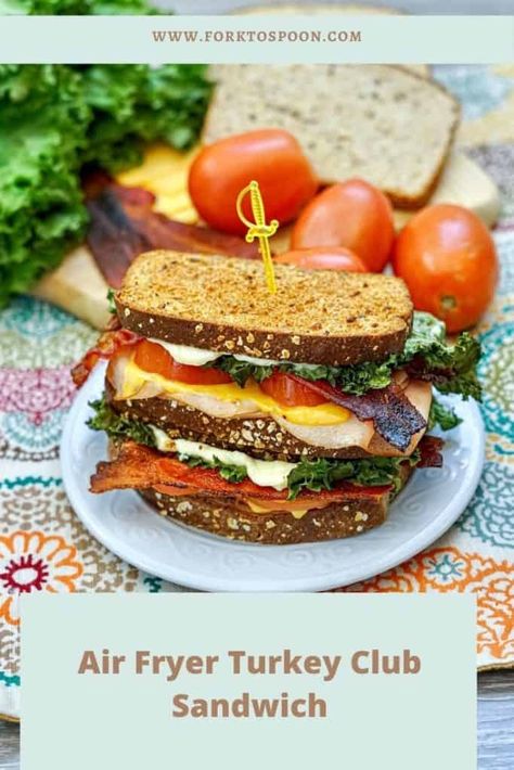 Air Fryer Turkey Club Sandwich - Fork To Spoon Easy Back To School Lunches, Club Sandwich Ingredients, School Lunches For Kids, Melt Sandwiches, Work Lunch Recipes, Back To School Lunches, Turkey Club Sandwich, Turkey Melt, Lunches For Kids