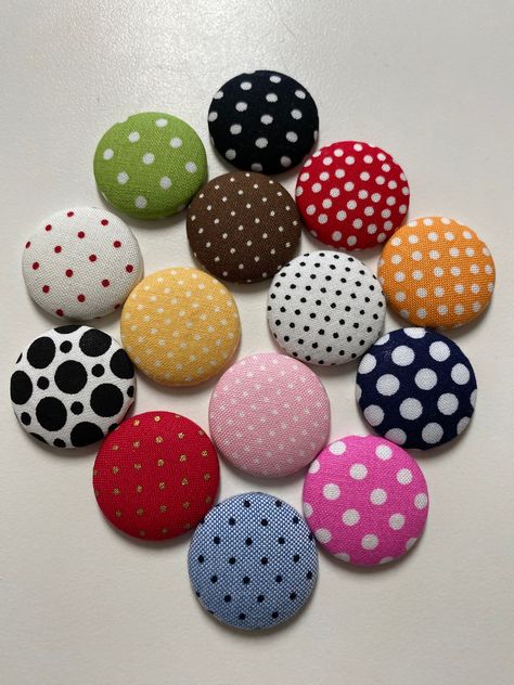 Polka Dot Aesthetic, Blue And White Earrings, Fabric Button Earrings, Earrings Fabric, Polka Dot Bags, Polka Dot Earrings, Dot Earrings, Rock Hill, Dressing Style