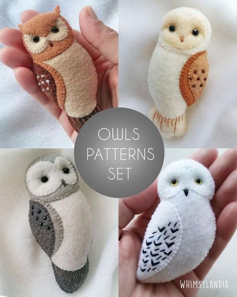 Pdf Pattern Of Mini Brown Horned Owl Felt Brooch Ornament Soft Baby Mobil, Handmade Gifts For Friends, Owl Brooch, Felt Owls, Baby Mobiles, Felt Crafts Patterns, Felt Owl, Owl Gifts, Owl Patterns