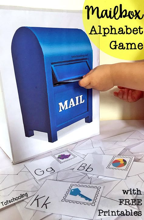 FREE pretend play alphabet game where kids can mail letters in a mailbox. Great for a community helper or post office theme. Practice letters and beginning letter sounds! Mailbox Crafts Preschool, Mailbox Activities Preschool, Community Helpers Literacy Activities, Post Office Activities, Themes Preschool, Literacy Preschool, Centers Preschool, Community Helper Lesson, Community Helpers Activities