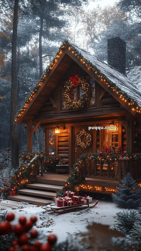 Christmas Traditions For Couples, Christmas Cabin In The Woods, Traditions For Couples, Fun Christmas Traditions, Christmas Fireplace Decor Ideas, Cozy Christmas Fireplace, Cozy Christmas Cabin, Winter Decorating Ideas, Fireplace Decor Ideas