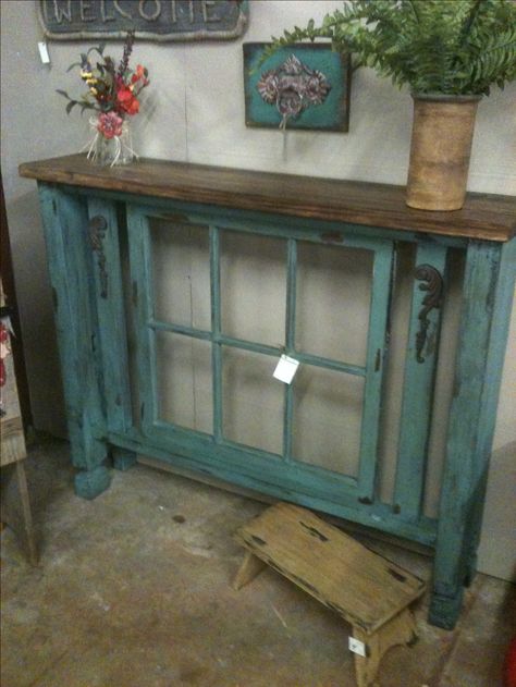 Updating Furniture Ideas, Rustic Patio Decor, Old Window Decor, Old Window Projects, Rustic Furniture Diy, Window Crafts, Window Projects, Idea Room, Deco Originale