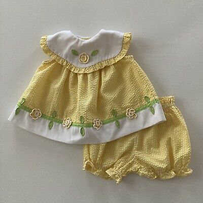 Vintage Little Bitty 3-6 Months Seersucker Top & Bubble Short Set Outfit Yellow | eBay Vintage Baby Girl Outfits, Colorful Baby Clothes, Vintage Baby Outfits, Aesthetic Baby Clothes, Baby Clothes Vintage, Vintage Baby Girl Clothes, Vintage Baby Gear, Short Set Outfit