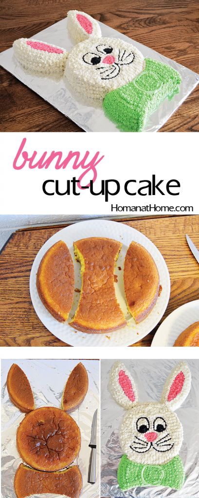 Use two round cakes to make the cutest bunny cut-up cake around! Free printable templates make this project super easy. Perfect for Easter! Tårta Design, Cakes To Make, Up Cake, Easter Bunny Cake, Easter Desserts Recipes, Easter Baking, Easter Goodies, Bunny Cake, God Mat