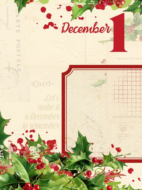 December Daily Printables, December Hello, Free Digital Scrapbooking Kits, Christmas Scrapbook Paper, Christmas Photo Album, Christmas Scrapbook Layouts, Digital Scrapbooking Ideas, 1 December, Christmas Download