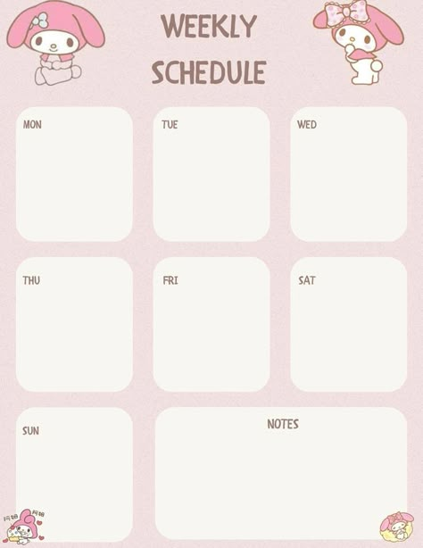 credits to: breckiish Sanrio Schedule Template, Kawaii Templates Free Printables, Sanrio Timetable Template, Kawaii Weekly Planner Template, Sanrio Digital Planner, Pink Calendar Template, Cute Weekly Planner Template Aesthetic, Sanrio Planner Printables, Pink Weekly Planner Template