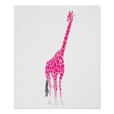 Giraffe Bedroom, Giraffe Craft, Safari Classroom, Modern Posters, Giraffe Decor, Giraffe Painting, Pink Giraffe, Giraffe Art, Art Deco Posters