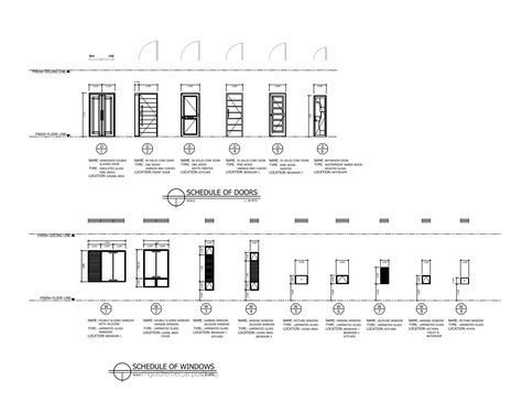 Schedule Of Doors And Windows, Schedule Example, 2 Bedroom Bungalow, Architecture Drawing Presentation, Bedroom Bungalow, Interior Design Portfolios, Interior Design Presentation, Door Detail, Architecture Ideas