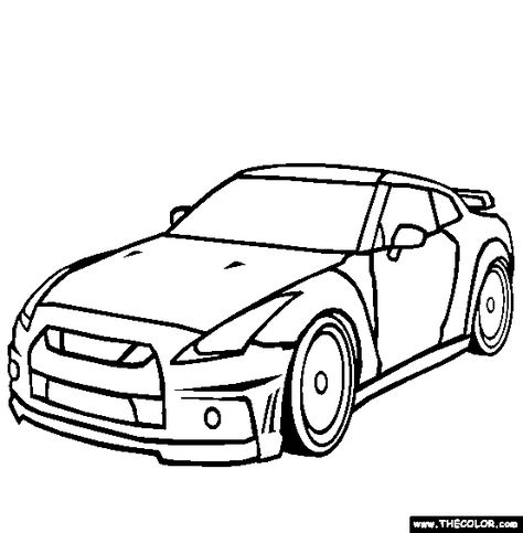 Nissan GTR Coloring Page | Free Nissan GTR Online Gtr Tattoo Design, R35 Drawing, Gtr Tattoo, Gtr R32 Drawing, Gtr Car Drawing, Gtr Sketch, Gtr R35 Sketch, Gtr R35 Drawing, Car Drawings Easy