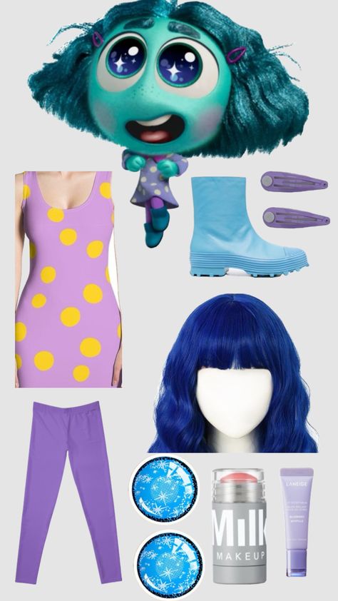 Outfits inspired by inside out characters!!!: ENVY 2 Halloween Costumes, School Halloween Costumes, Inside Out Costume, Joy Inside Out, Cute Group Halloween Costumes, Inside Out Characters, Diy Halloween Costumes For Kids, Group Halloween Costumes