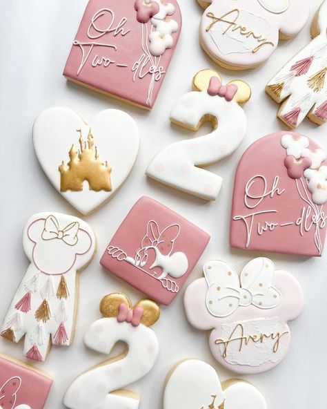 Boho Minnie Mouse Cookies, Minnie Mouse Oh Twodles Cookies, Pink Mickey Mouse Birthday, Minnie Birthday Cookies, Twodles Birthday Cookies, Oh Twodles Birthday Girl Cookies, Minnie Mouse Oh Twodles Birthday Cake, Oh Twodles Birthday Theme, Oh Twodles Birthday Cookies