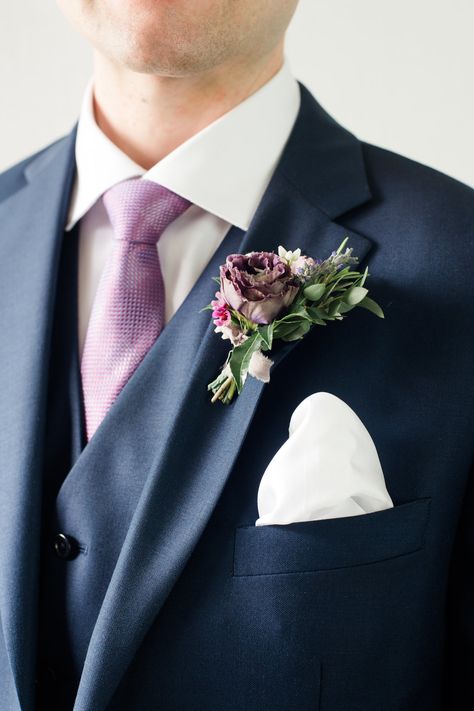 Indianapolis Wedding - Purple Wedding Details - The Overwhelmed Bride Wedding Blog Bridal Party Purple, Lavender Groomsmen Attire, Groomsmen Attire Purple, Arsonists Lullaby, Purple Groomsmen, Groomsman Attire, Classic Wedding Details, Retro Wedding Hair, Purple Palette