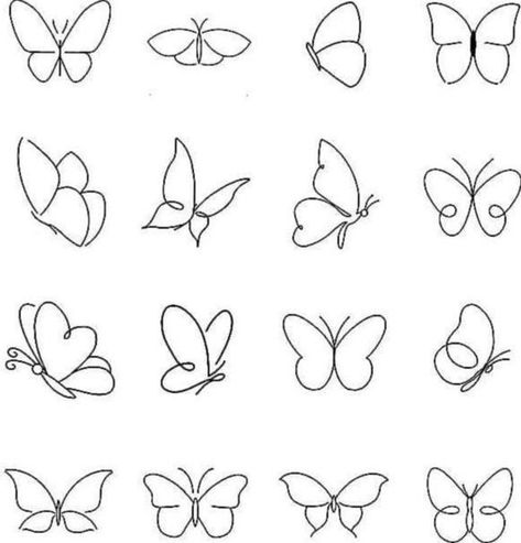 How To Draw A Cute Butterfly, Easy Sketches Butterfly, Easy Small Butterfly Drawing, Easy Cute Butterfly Drawings, How To Draw Small Butterflies, Butterfly Tattoo Easy To Draw, How To Draw Simple Butterfly, Butterfly On Flower Drawing Easy, Small Flower Doodles Simple