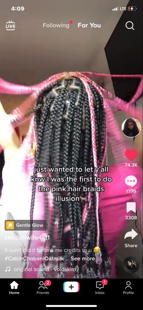 Knotless Braids With Pink, Illusion Braids, Braids With Pink, Knotless Braids, Protective Styles, Pink Hair, Braided Hairstyles, Hair Ideas, Braids