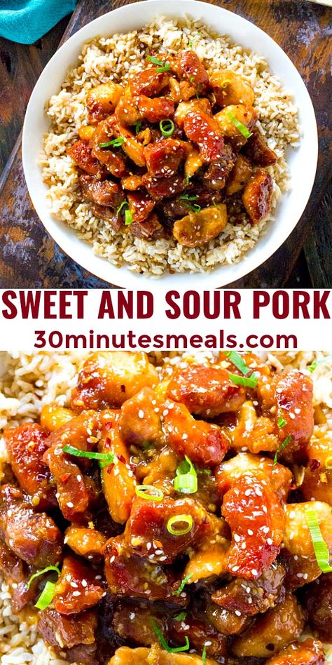 Pork Dinner Recipes Chops, Pork For Dinner Ideas, Pork Main Dishes For Dinner, One Pot Pork Recipes, Pork Meals Healthy, Sweet Ans Sour Pork Recipe, Pork Chop Toppings, Pork Food Ideas, Pork Dishes Asian