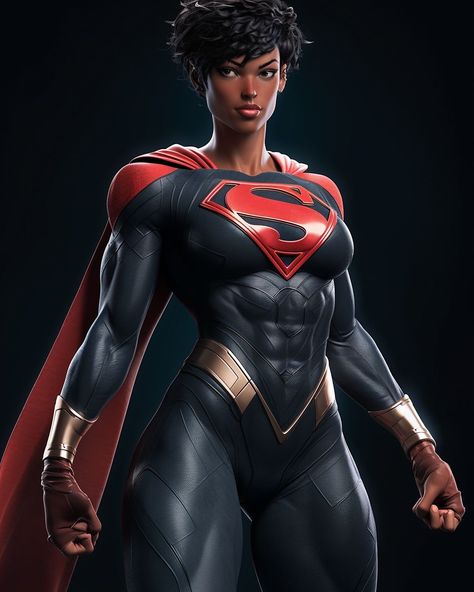 Female Superman, Black Female Superhero, Black Scifi, Black Superwoman, Izuku Harem, African Superhero, Black Superman, Black Superheroes, Big Barda