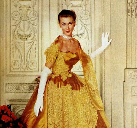 Vintage Hollywood Dresses, Gold Ballgown, Old Hollywood Dress, Victorian Ball Gowns, 1950s Prom, 1950s Prom Dress, 50's Fashion, Hollywood Dress, Fabulous Dress