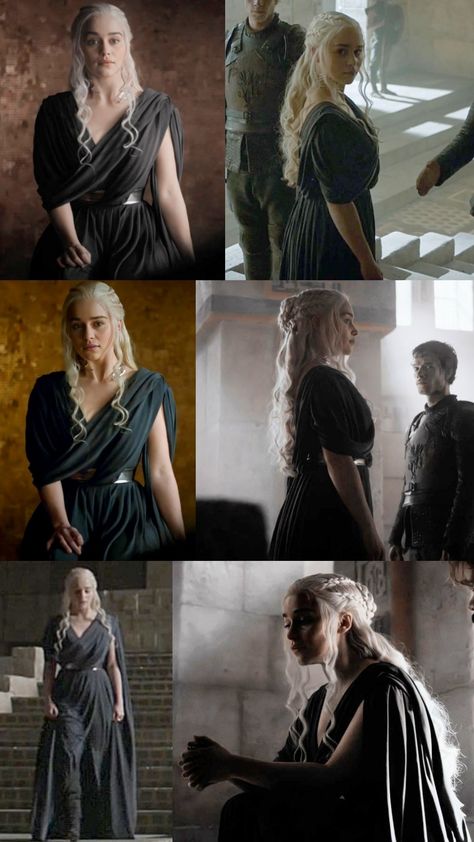 Daenerys Targaryen Black Dress, Danarys Targaryen Outfits, Game Of Thrones Daenerys Outfits, Essos Dress, Deneryes Targeryan Outfit, Danerys Targarian Outfit, Dresses Game Of Thrones, House Of The Dragon Dresses, Daenerys Outfits