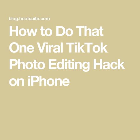 How to Do That One Viral TikTok Photo Editing Hack on iPhone Tiktok Photo, Social Media Report, Social Media Advice, Social Media Content Calendar, Media Campaign, Instagram Strategy, Twitter Marketing, Social Selling, Iphone Hacks