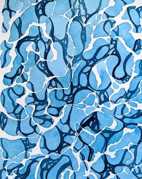 Pool Water Drawing, Water Surface Drawing, Ocean Water Drawing, Water Texture Drawing, Water Illustration Design, Drawings Of Water, Pool Illustration, Ocean Patterns, Water Sketch