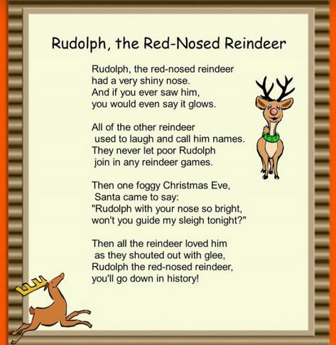 Rudolph the Red-Nosed Reindeer Christmas Carols For Kids, Preschool Christmas Songs, Santa Songs, Circle Songs, Christmas Carols Lyrics, Reindeer Printable, Christmas Carols Songs, Christmas Songs For Kids, Xmas Carols