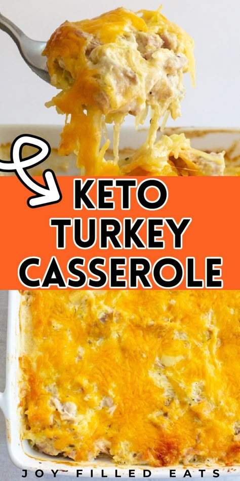 Looking for an easy way to use up leftover turkey? This Keto Turkey Casserole is just what you need! With cooked turkey or chicken, spaghetti squash, and shredded cheese as the main ingredients, you know this dish is going to be full of flavor and taste! This simple and delicious casserole is sure to be a family favorite. Make this delicious turkey casserole for dinner this week! Low Carb Turkey Dinner, Keto Meal With Ground Turkey, Keto Ground Turkey Recipes Easy, Shredded Turkey Recipes Healthy, Keto Turkey Casserole Recipes, Keto Leftover Turkey Recipes, Keto Ground Turkey Recipes For Dinner, Keto Recipes With Turkey, Keto Turkey Casserole